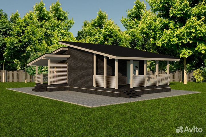 Каркасный дом под ключ 74,2 кв m