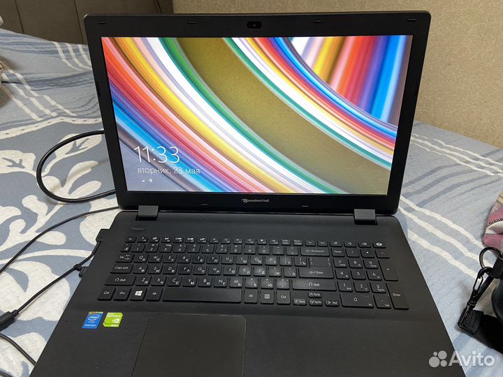 Ноутбук Acer Packard Bell с большим экраном +сумка