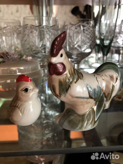 Петушок и курочка фарфор