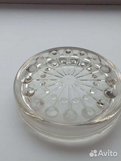 Старинная конфетница-салатница, толстое стекло
