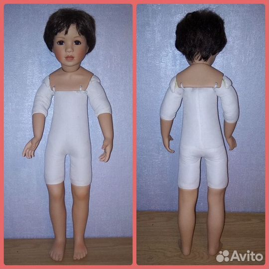 Кукла мальчик фарфор на каркасе от Linda Mason