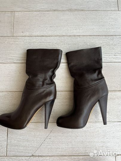 Ботильоны Bally, коричневые, кожа, 38