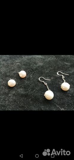 Серьги жемчуг серебро