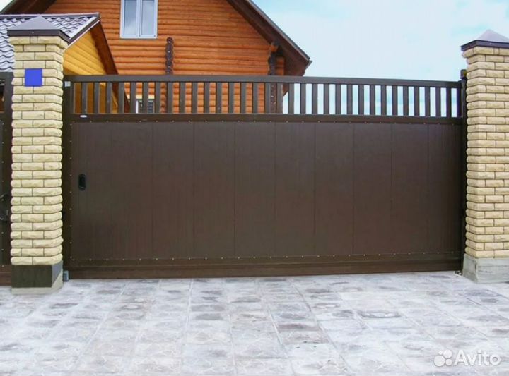 Откатные алюминиевые ворота с заполнен Prestige