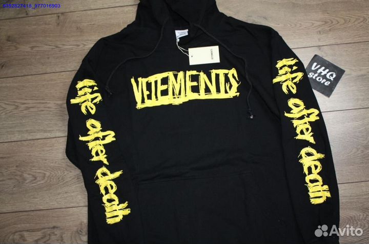 Худи vetements чёрное oversize (Арт.28761)
