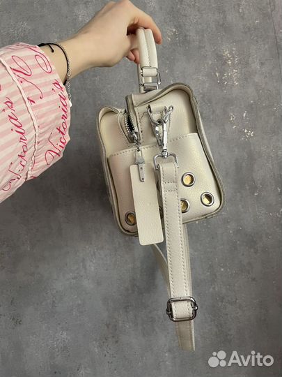 Сумка натуральная кожа белая