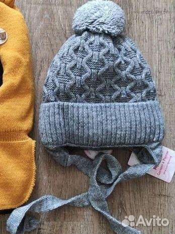 Новая Шапка детская теплая зимняя на завязках