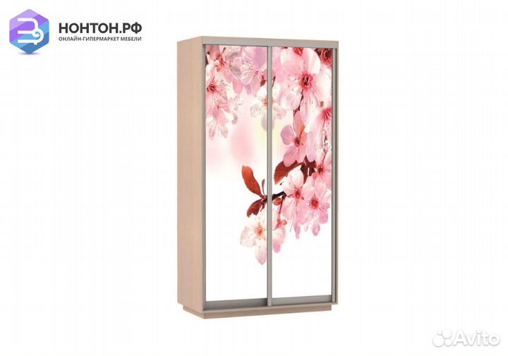 Шкаф-купе Нонтон 2-дверный дуб молочный / сакура