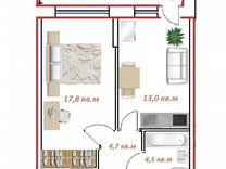 1-к. квартира, 42,5 м², 3/26 эт.