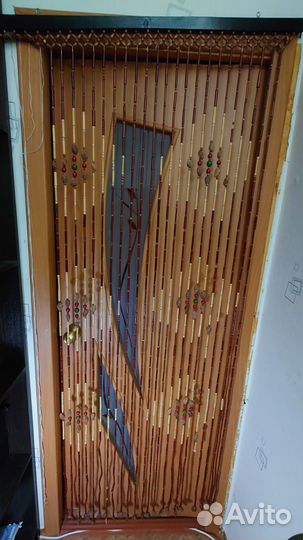 Штора подвесная натуральное дерево (висюльки)