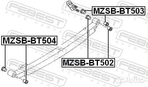 Втулка задней рессоры задняя mzsb-BT502 Febest