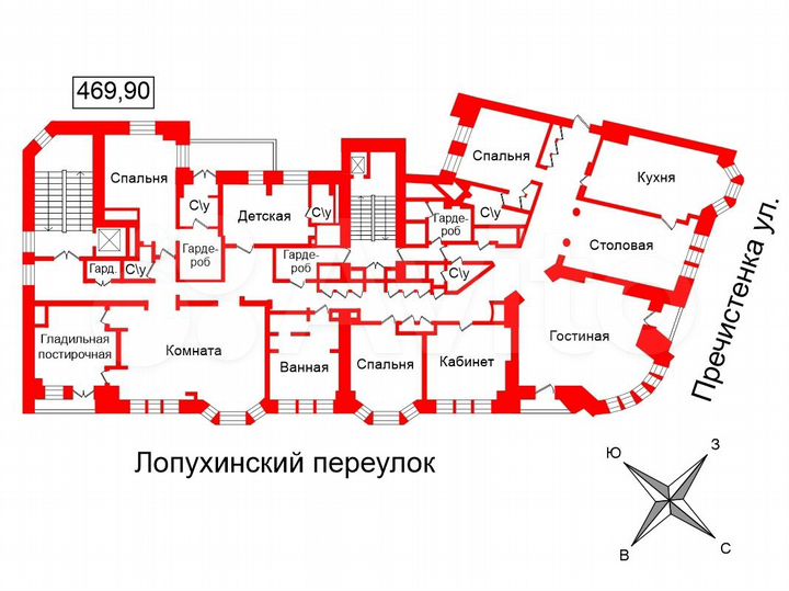 7-к. квартира, 469,9 м², 5/8 эт.