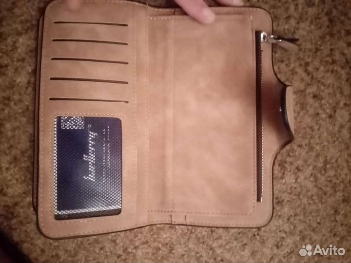 Кошелек натуральная замша и кожа