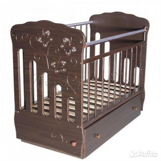 Детская кроватка с маятником кристаллы Swarovski