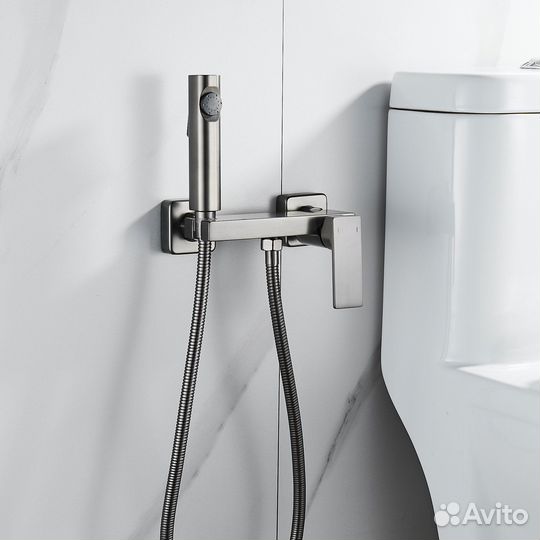 Гигиенический душ со смесителем Rose R1805T-1, пепельный