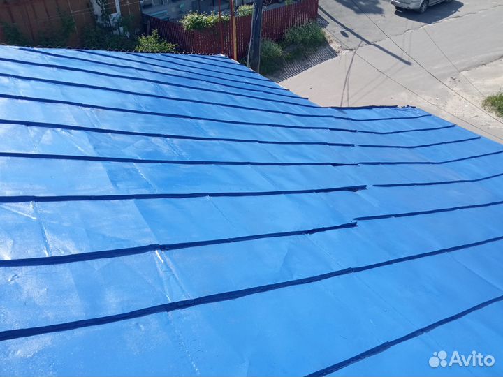 Зачистка и покраска крыш, домов и заборов