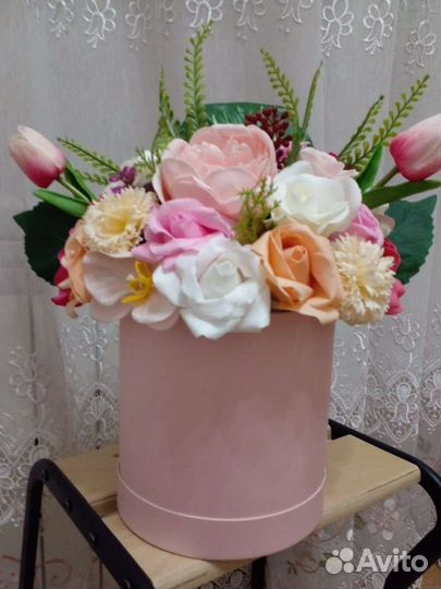 Букет из мыльных цветов для учителе и воспитателей