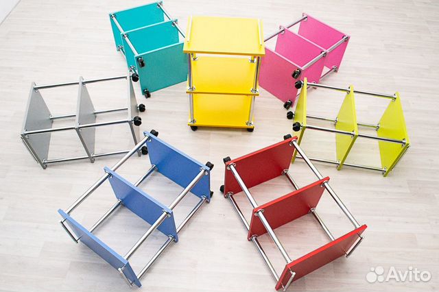 Этажерка на колесах новая розовая для мастеров