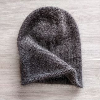 Женская шапка бини из пуха норки, р. 54-56