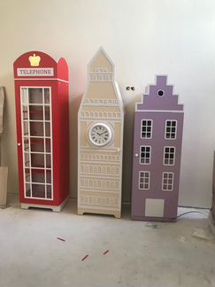 Шкафы домики в детскую. Стенка из шкафов Ш-11