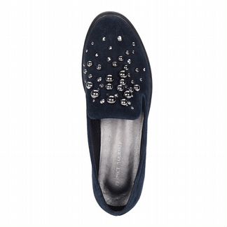 Синие лоферы женские 37-38 размер (на стопу21-22см