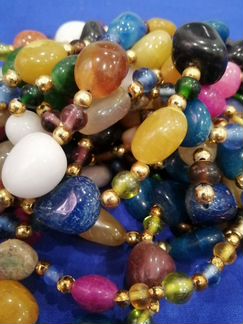 Колье-Бусы. Длинные. Натуральные камни. Индия