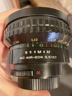 Объектив широкоугольный Мир-20М 20мм 3,5/20 MC М42