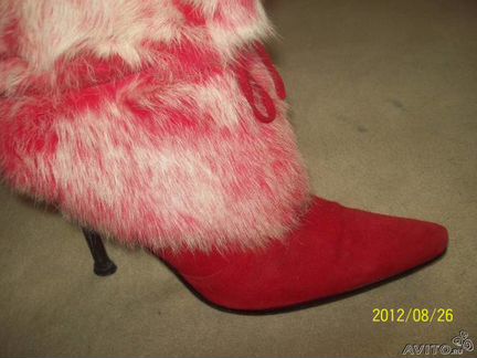 Сапоги весна. натур. замша, кролик. 37