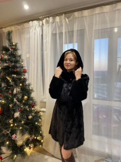 Шуба норковая с капюшоном 42-44