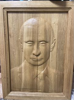 Портрет В.В.Путина из дерева