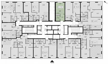 1-к квартира, 27 м², 12/14 эт.