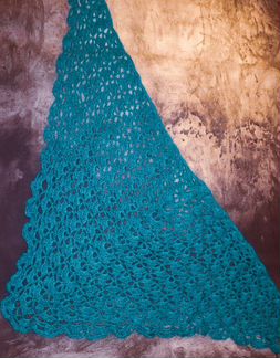 Платок шаль, шерсть, ручная вязка