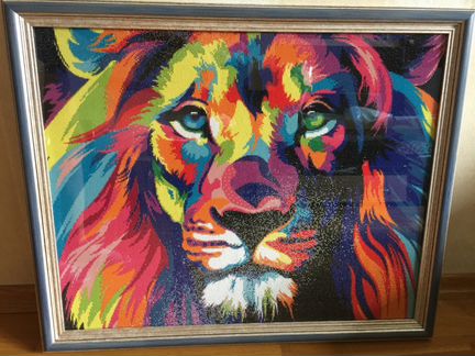 Алмазная вышивка 75Х80 Лев