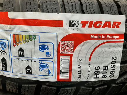 Pезина 205/60 R16 зимняя липучка Tigar новая
