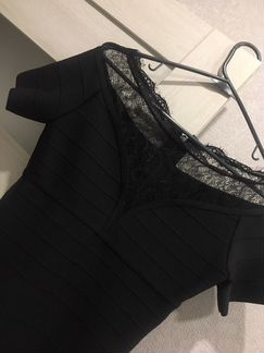 Бандажное платье черное