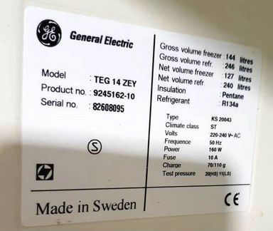 Холодильник General Electric TEG-14