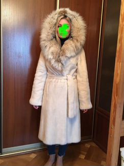 Шуба норковая с рысью шикарная