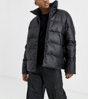 Чёрный oversized Пуховик ASOS унисекс из искусстве