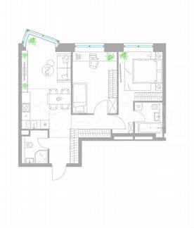 3-к квартира, 60.5 м², 2/33 эт.