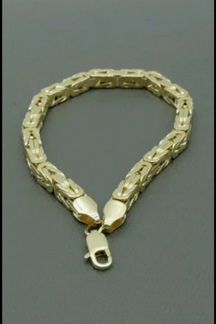 Золотой браслет Лисий хвост квадратный