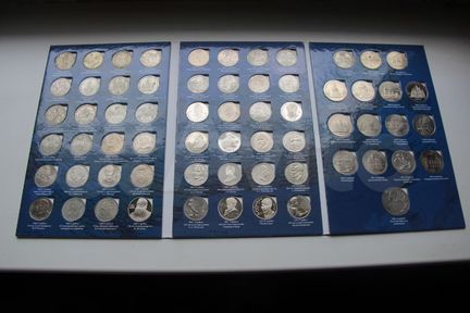 Монеты СССР юбилейные рубли 64 шт (в коробке)