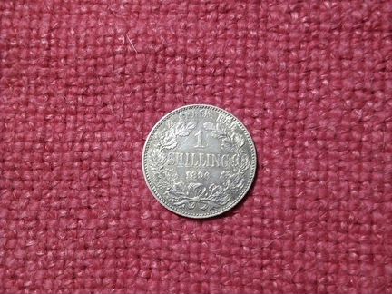 Монета South Africa 1 шиллинг 1896 год (XF) Silver