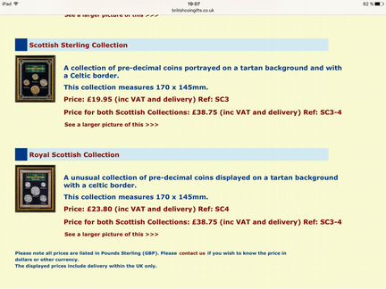 Шотландские Подарочные наборы монет