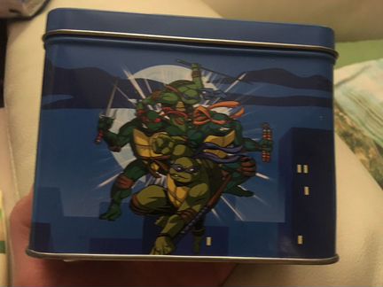 Черепашки ниндзя коробка железная для карточек