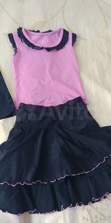 Юбка шорты футболка для танцев рост 134-140