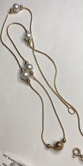 Золотое колье 585 с жемчугом 50 см