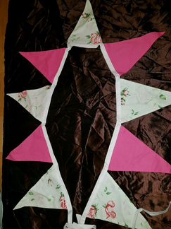 Гирлянда флажки текстильная детская для девочки