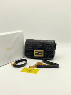 Новая женская сумка клатч Fendi Baguette черная