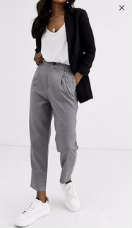 Серые прямые брюки stradivarius ASOS