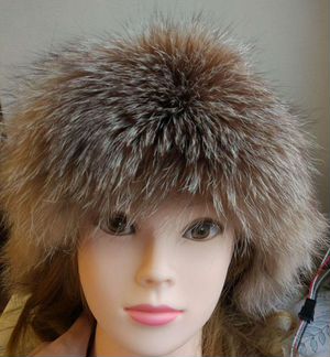Шапка ушанка мех+кожа, р. 54